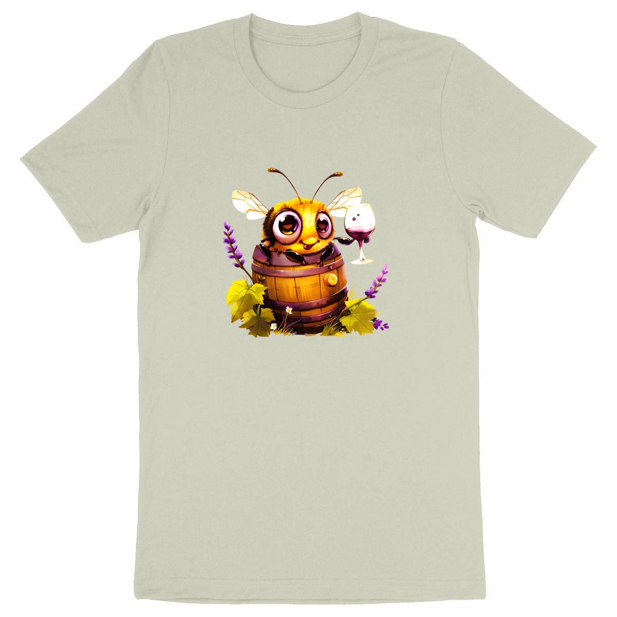 Bee Drinking Wine 3 Front T-shirt Homme à Col Rond