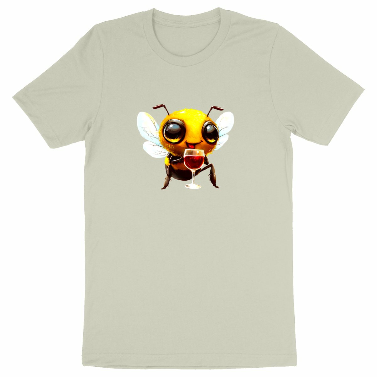 Bee Drinking Wine 1 Front T-shirt Homme à Col Rond