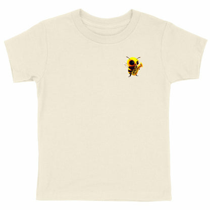 Saxophone Bee 1 Logo T-shirt Enfant à Col Rond