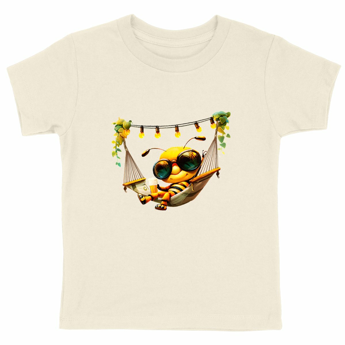 Chilling Out Bee in the Hammock Back T-shirt Enfant à Col Rond