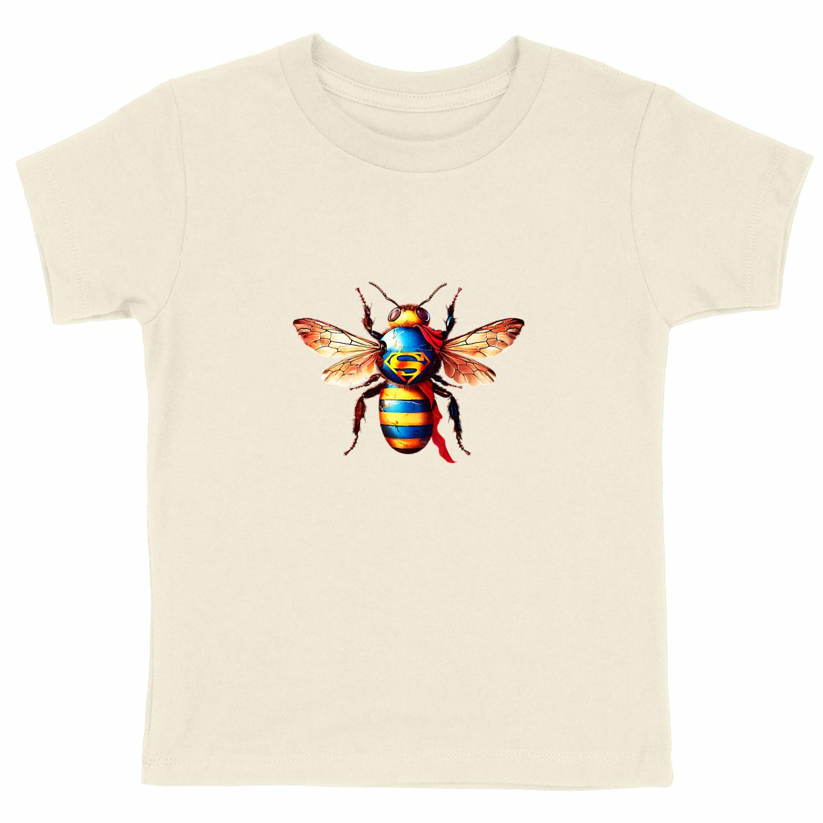 Super Man Bee Front T-shirt Enfant à Col Rond