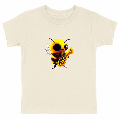 Saxophone Bee 1 Front T-shirt Enfant à Col Rond