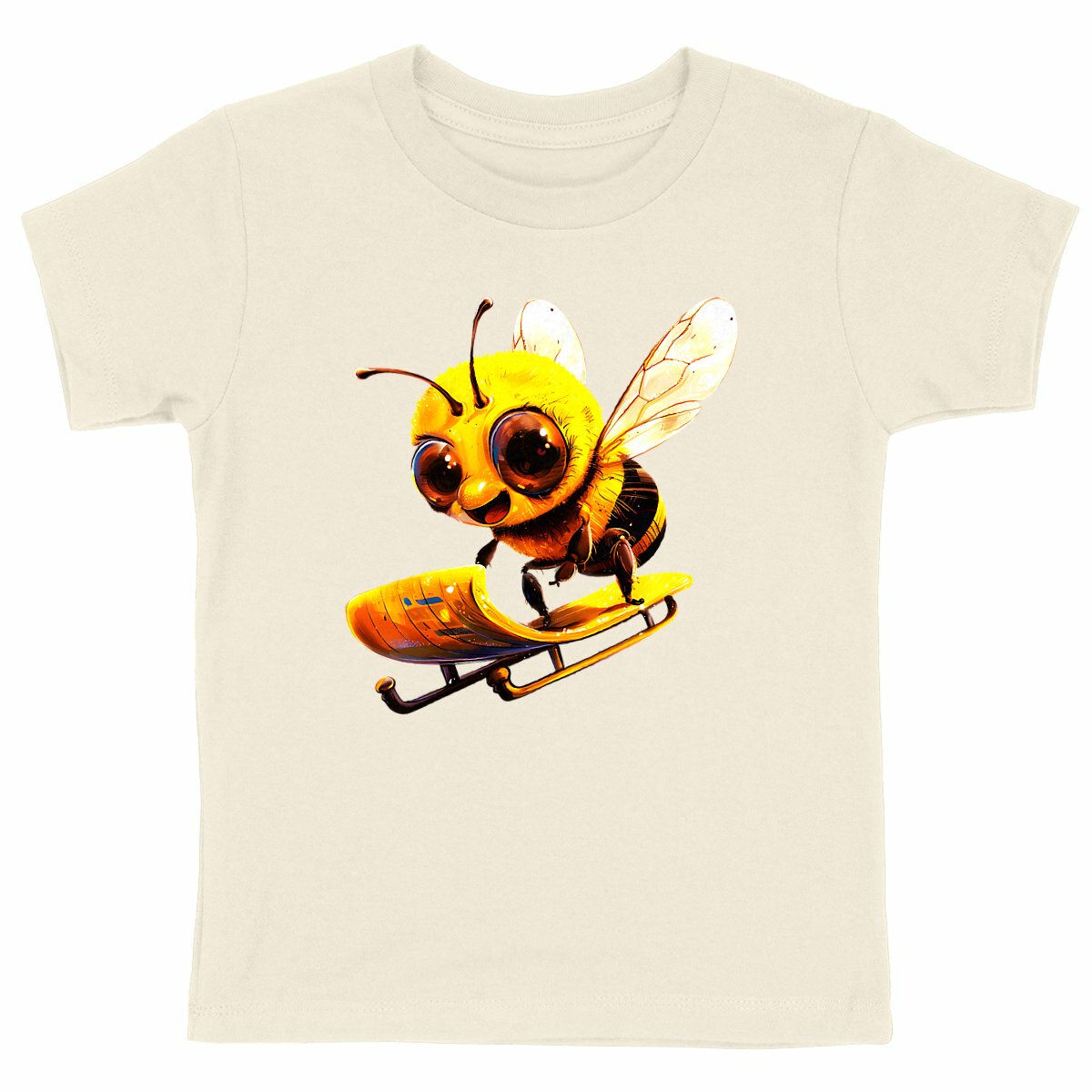 Sledding Bee Front T-shirt Enfant à Col Rond