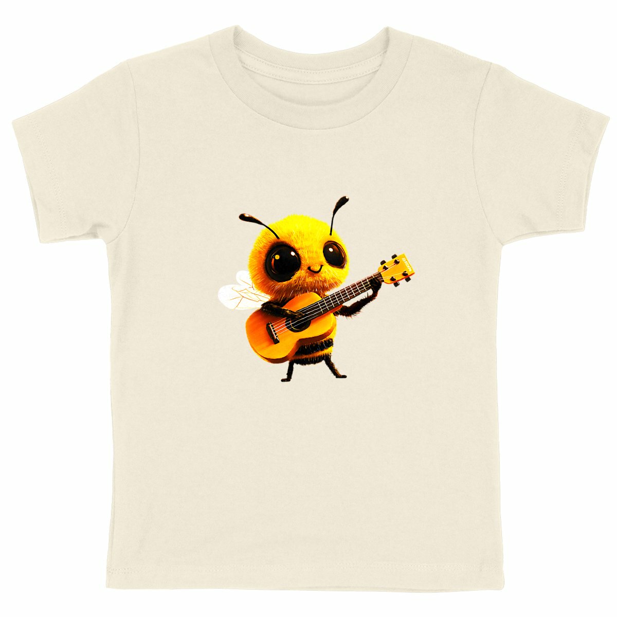 Guitar Bee 1 Front T-shirt Enfant à Col Rond