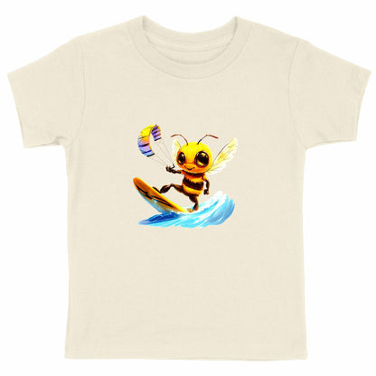 Kitesurfing Bee Front T-shirt Enfant à Col Rond