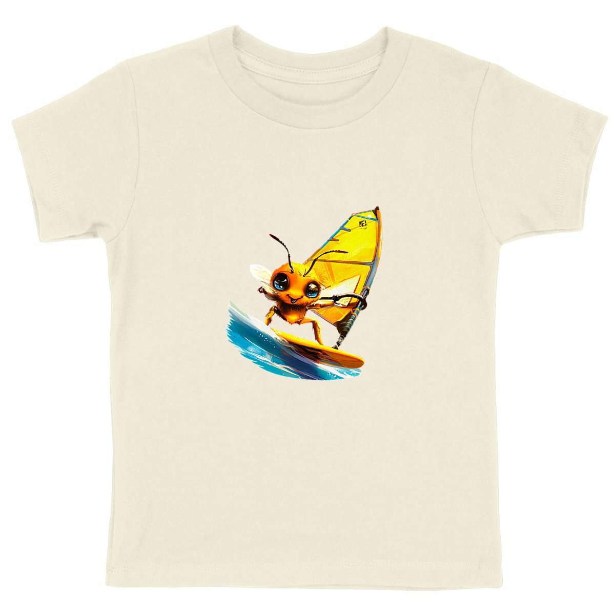 Windsurfing Bee Front T-shirt Homme à Col Rond