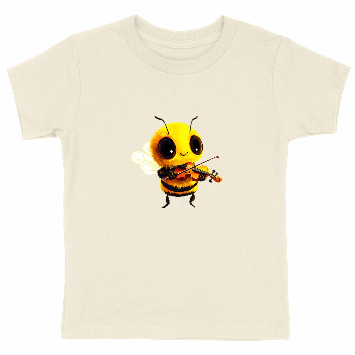 Violin Bee 1 Front T-shirt Enfant à Col Rond