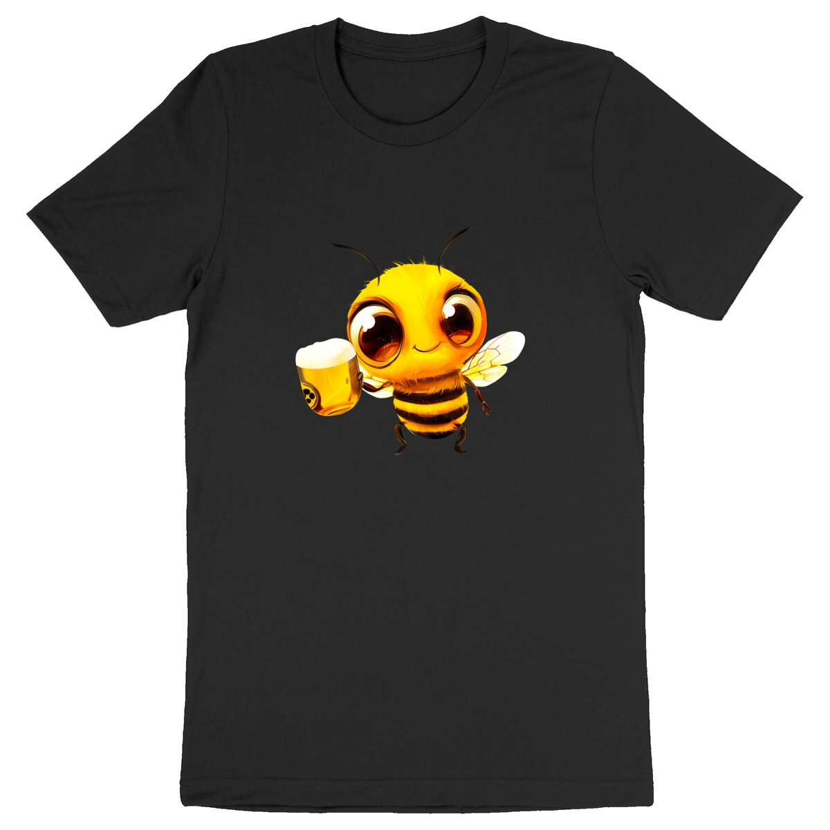 Bee Drinking Beer 2 Front T-shirt Homme à Col Rond