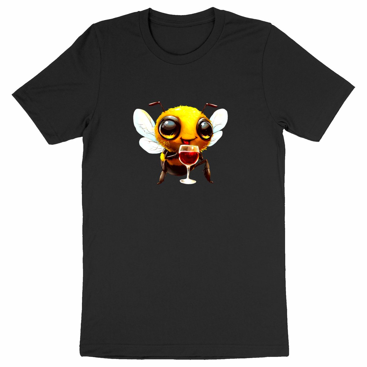 Bee Drinking Wine 1 Front T-shirt Homme à Col Rond