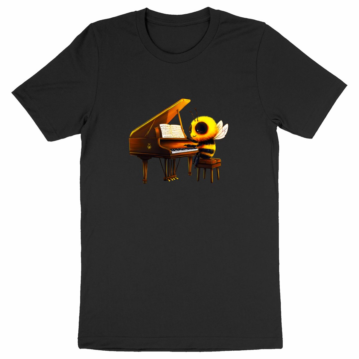 Piano Bee 1 Front T-shirt Homme à Col Rond