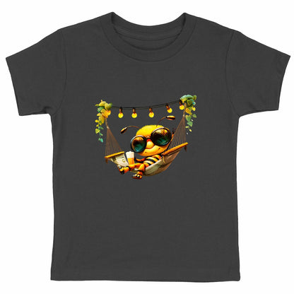 Chilling Out Bee in the Hammock Back T-shirt Enfant à Col Rond