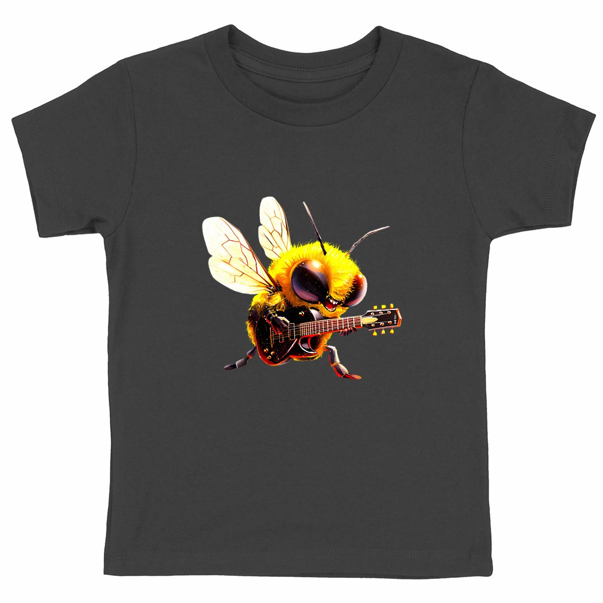 Guitar Bee 2 Front T-shirt Enfant à Col Rond