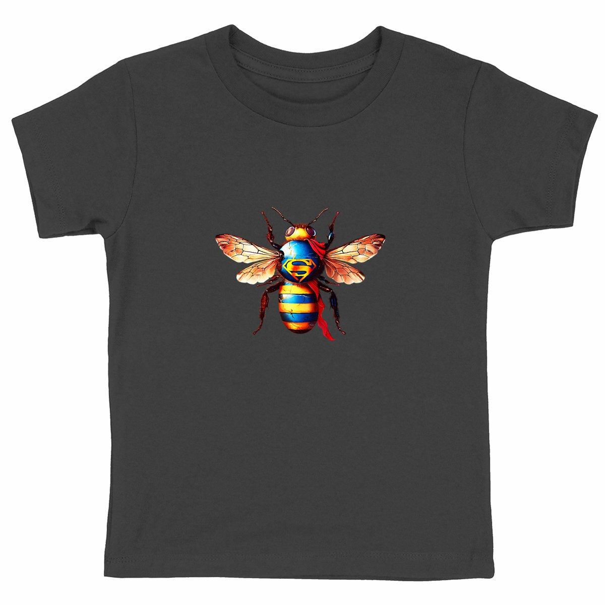 Super Man Bee Front T-shirt Enfant à Col Rond