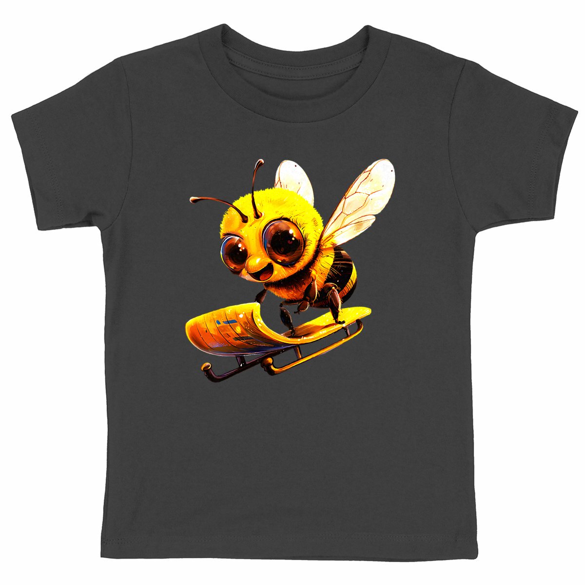 Sledding Bee Front T-shirt Enfant à Col Rond