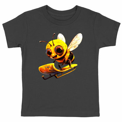 Sledding Bee Front T-shirt Enfant à Col Rond