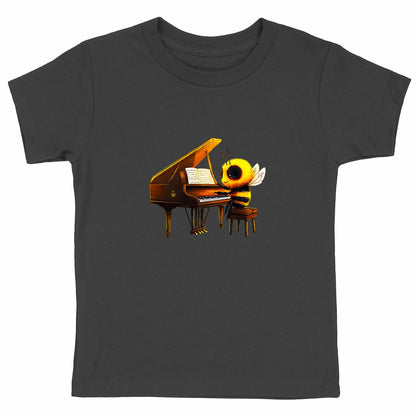 Piano Bee 1 Front T-shirt Enfant à Col Rond