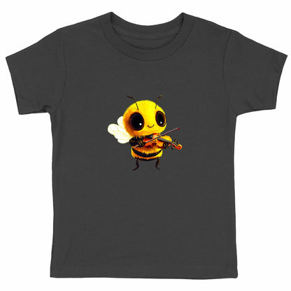 Violin Bee 1 Front T-shirt Enfant à Col Rond