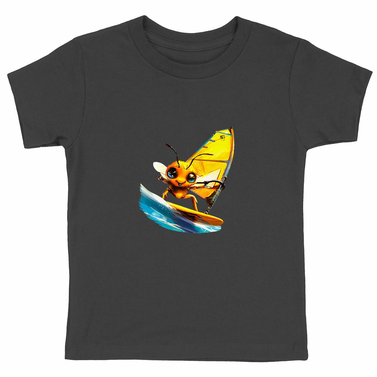 Windsurfing Bee Front T-shirt Homme à Col Rond