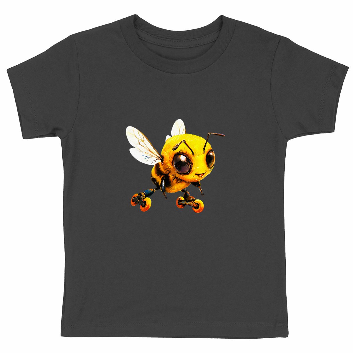 Rollerblading Bee Front T-shirt Enfant à Col Rond