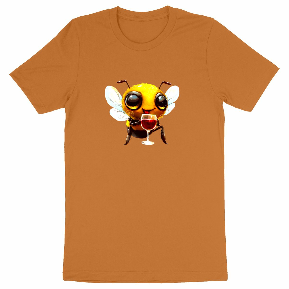 Bee Drinking Wine 1 Front T-shirt Homme à Col Rond