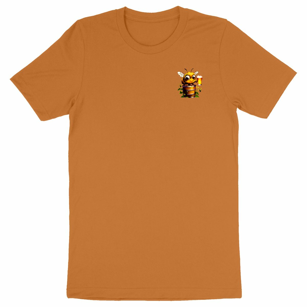 Bee Drinking Beer 2 Logo T-shirt Homme à Col Rond