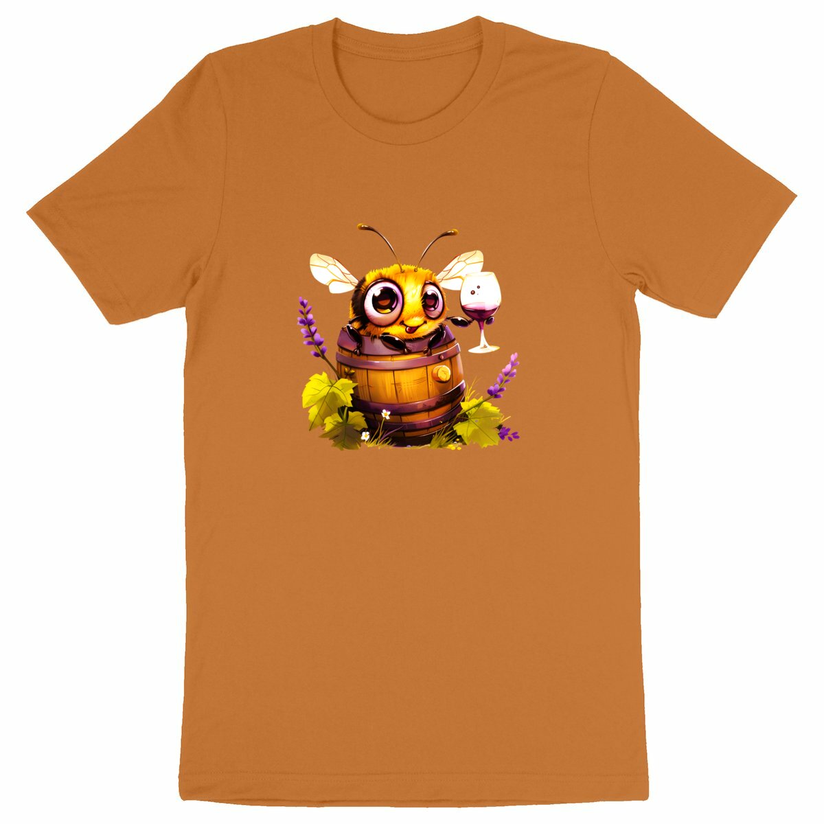 Bee Drinking Wine 3 Front T-shirt Homme à Col Rond