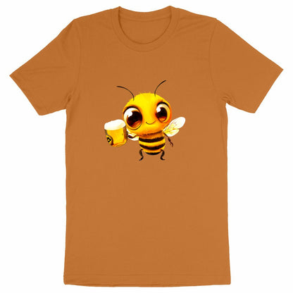 Bee Drinking Beer 2 Front T-shirt Homme à Col Rond