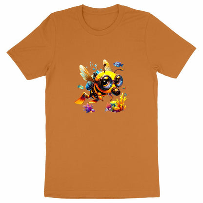 Diving Bee Front T-shirt Homme à Col Rond