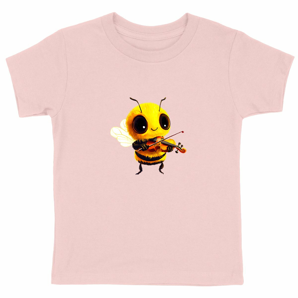 Violin Bee 1 Front T-shirt Enfant à Col Rond