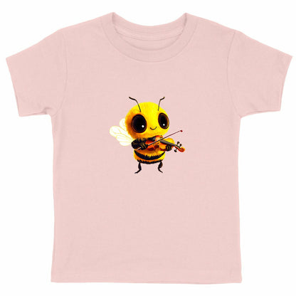 Violin Bee 1 Front T-shirt Enfant à Col Rond