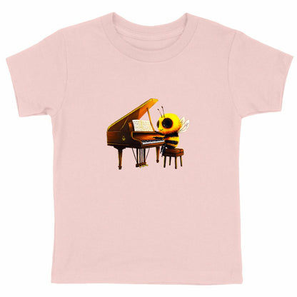 Piano Bee 1 Front T-shirt Enfant à Col Rond