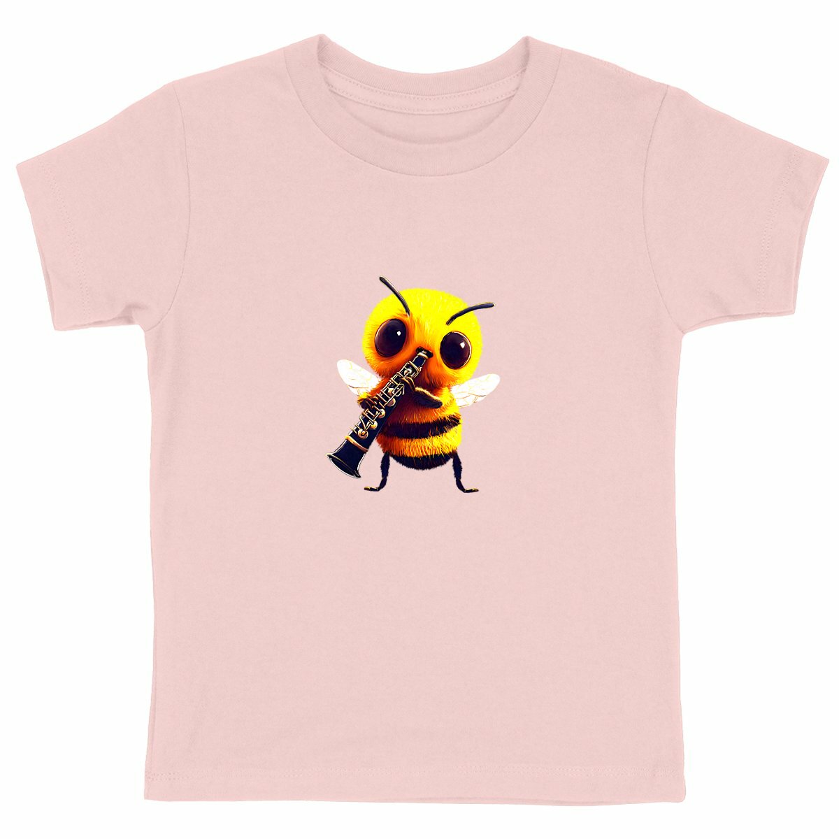 Clarinet Bee 1 Front T-shirt Enfant à Col Rond