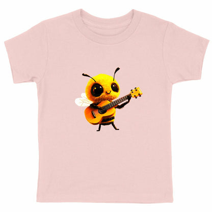 Guitar Bee 1 Front T-shirt Enfant à Col Rond