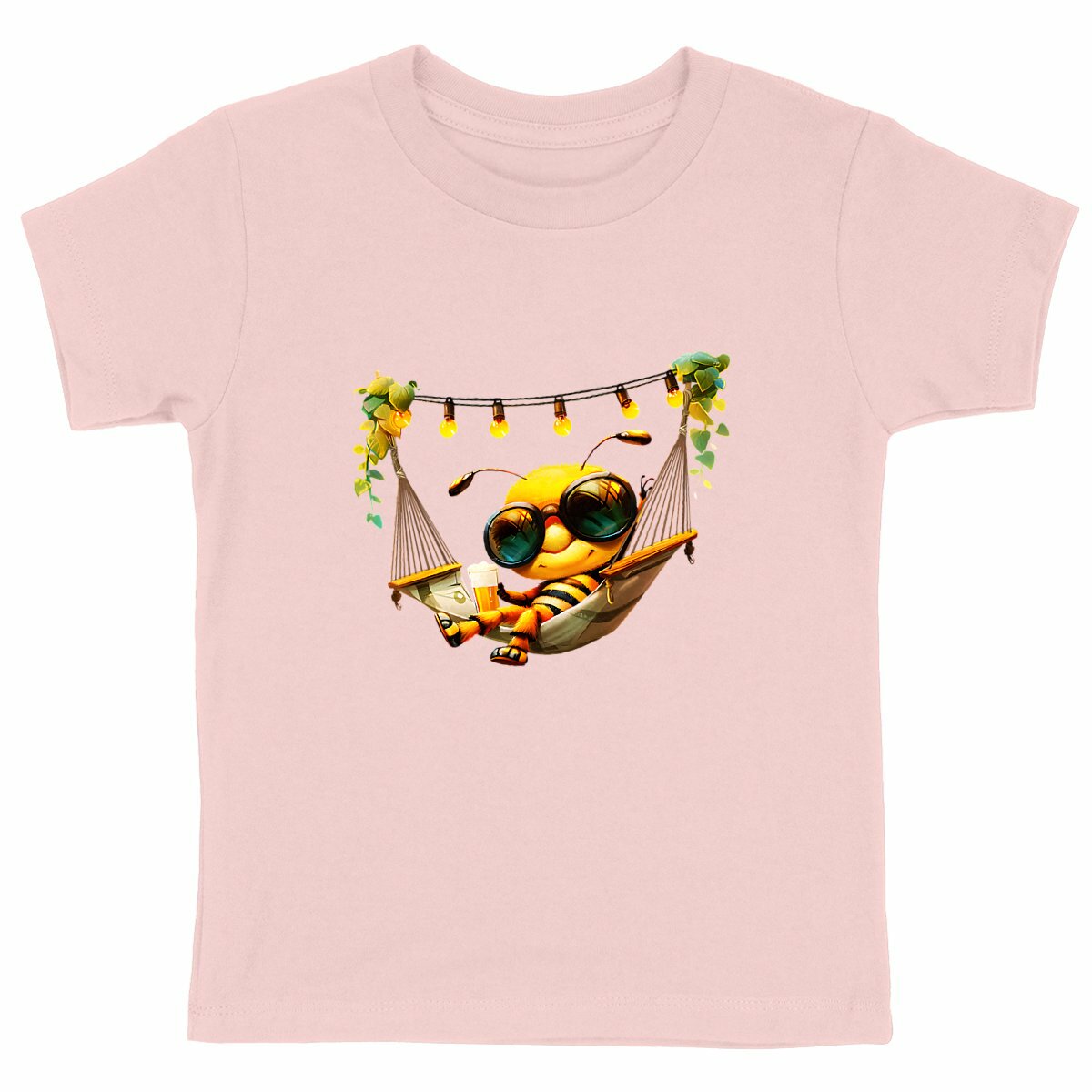 Chilling Out Bee in the Hammock Back T-shirt Enfant à Col Rond