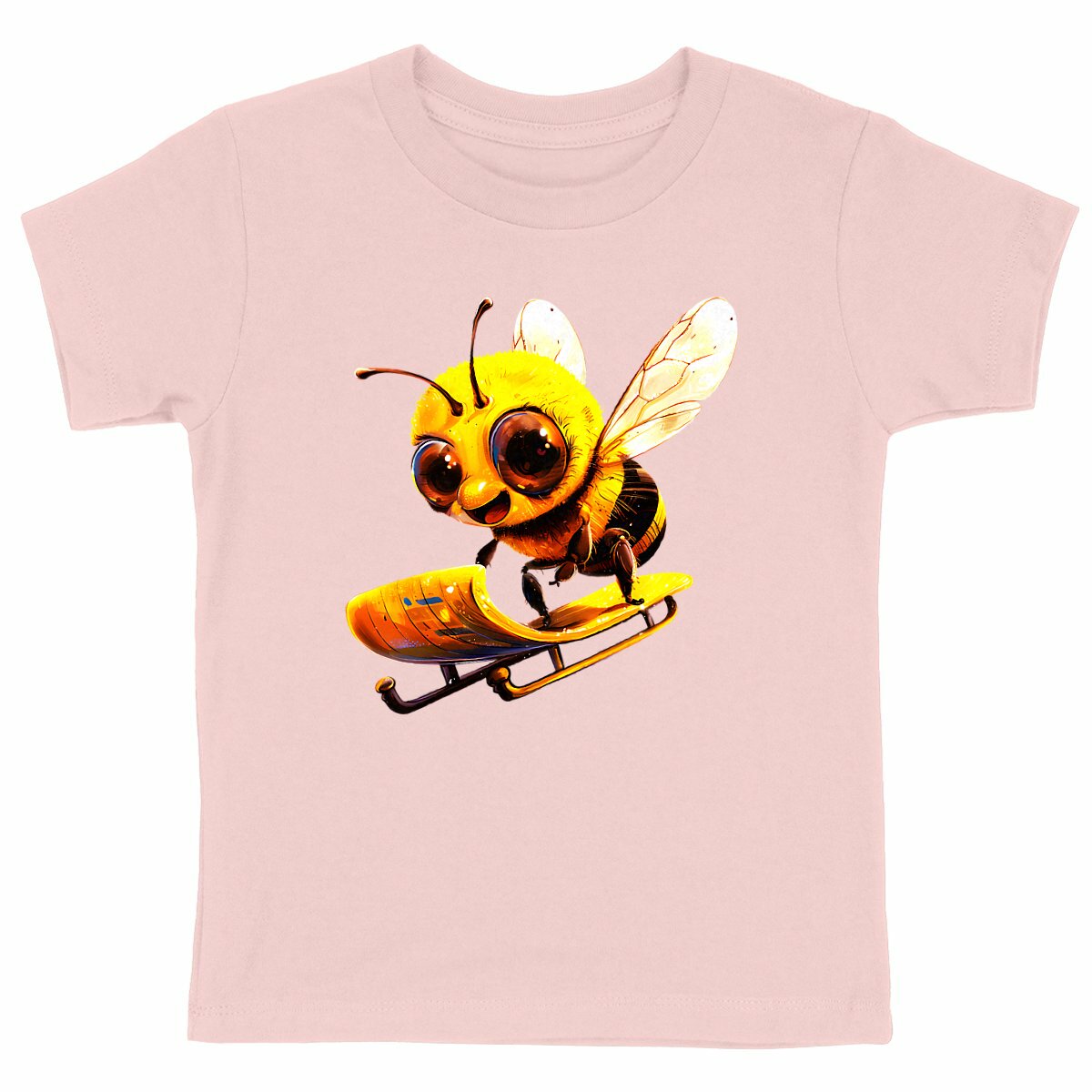 Sledding Bee Front T-shirt Enfant à Col Rond