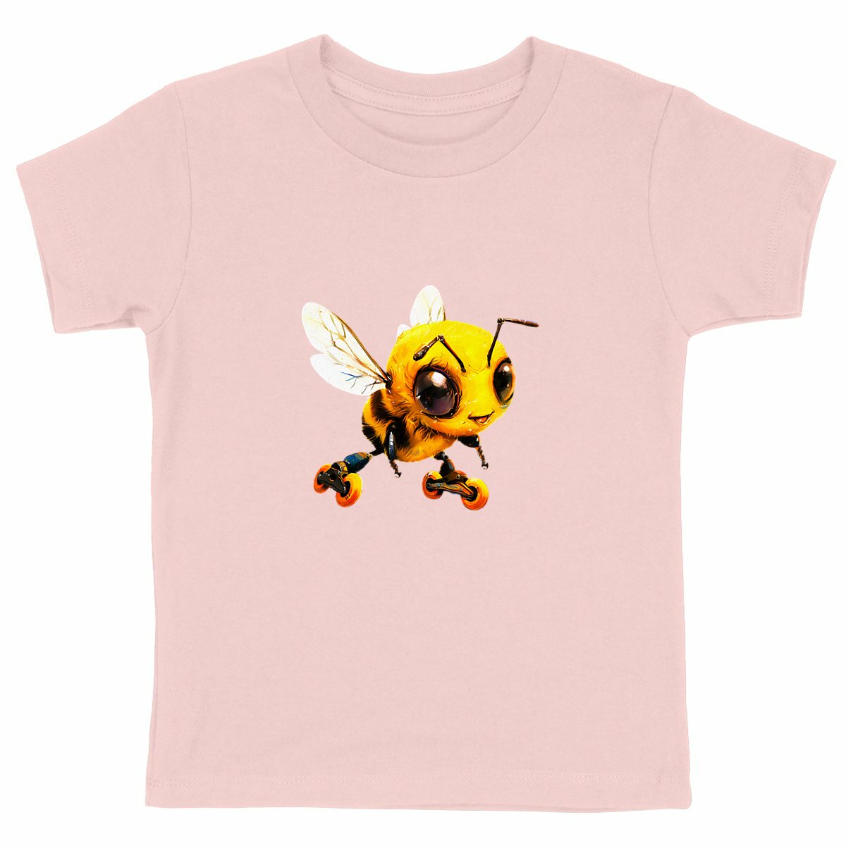 Rollerblading Bee Front T-shirt Enfant à Col Rond