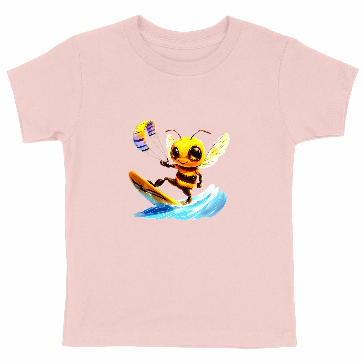 Kitesurfing Bee Front T-shirt Enfant à Col Rond