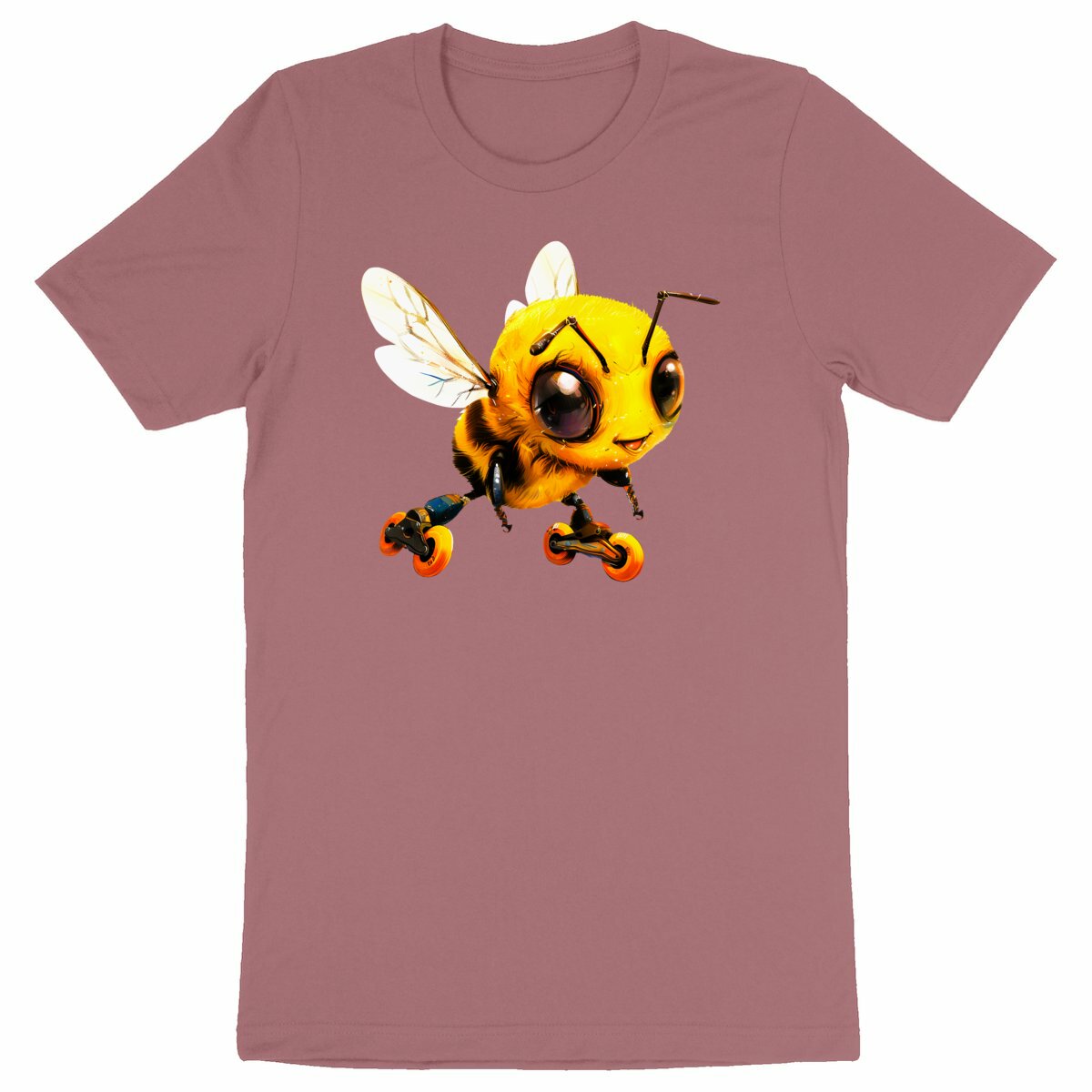 Rollerblading Bee Front T-shirt Homme à Col Rond