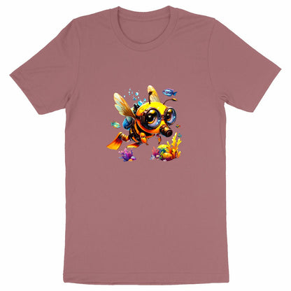 Diving Bee Front T-shirt Homme à Col Rond