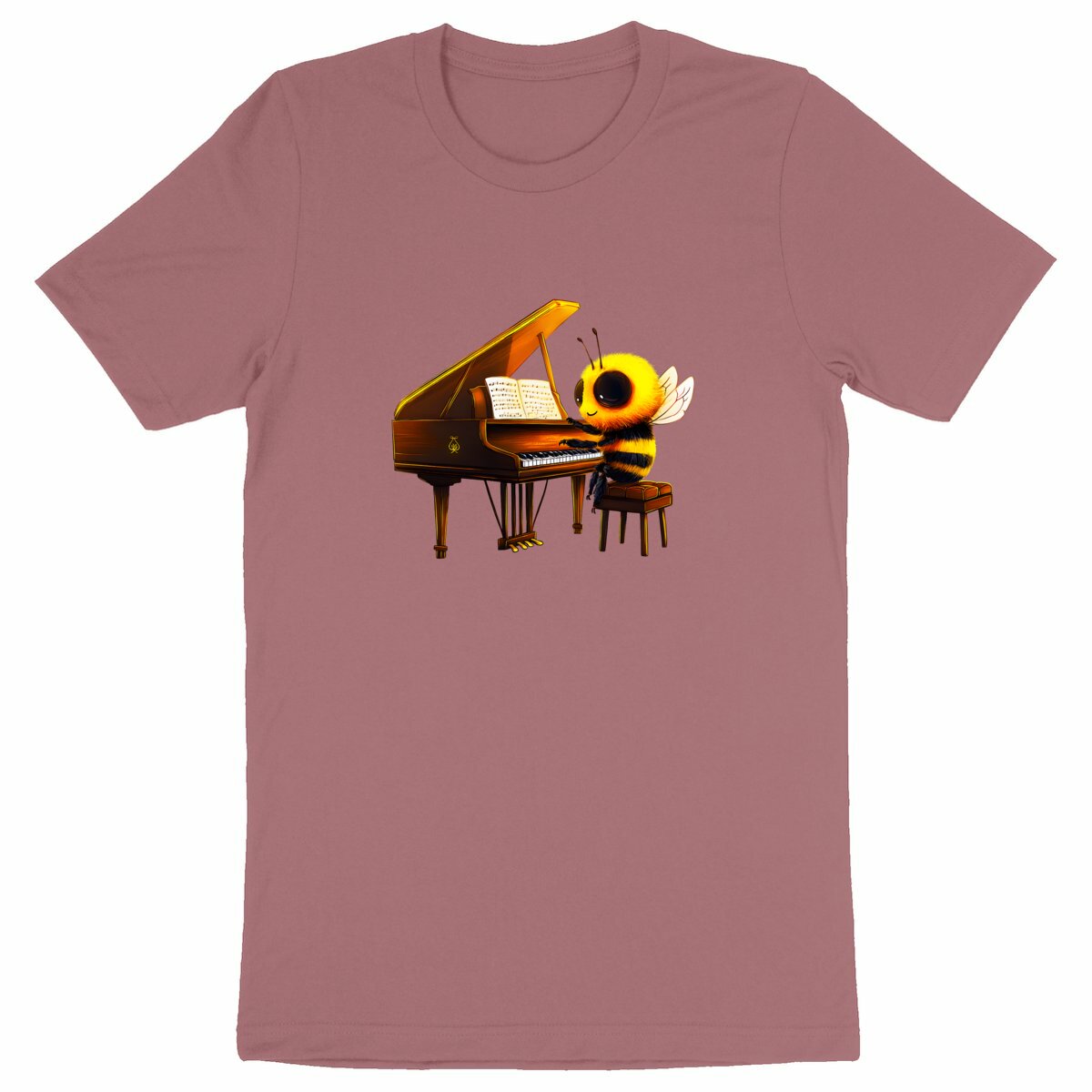 Piano Bee 1 Front T-shirt Homme à Col Rond