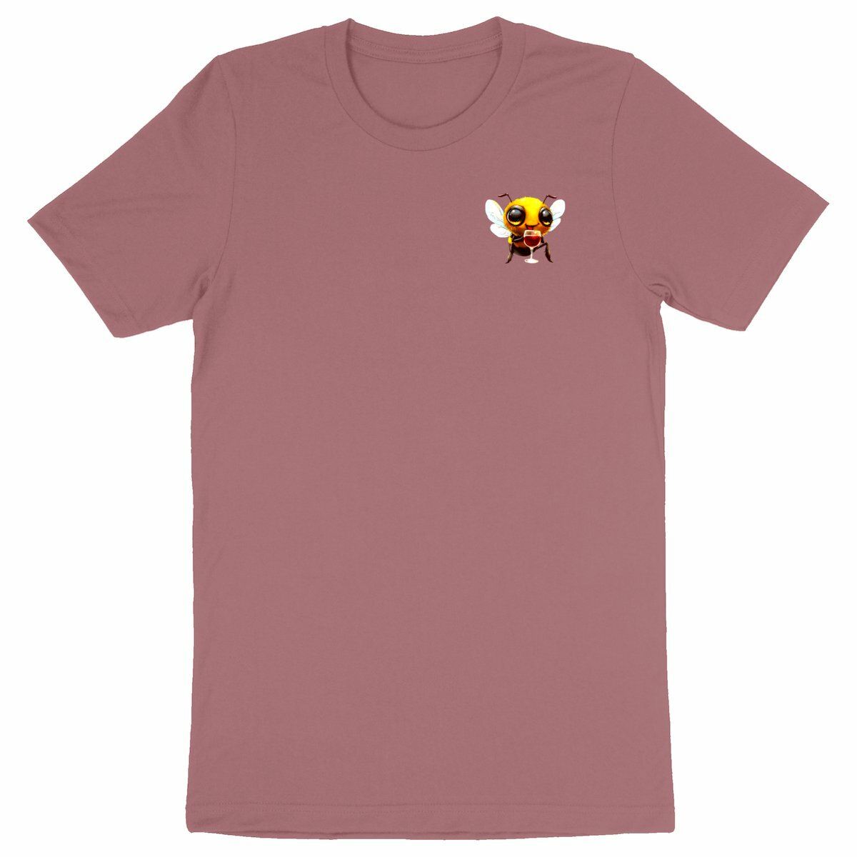 Bee Drinking Wine 1 Logo T-shirt Homme à Col Rond