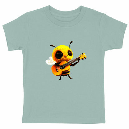 Guitar Bee 1 Front T-shirt Enfant à Col Rond