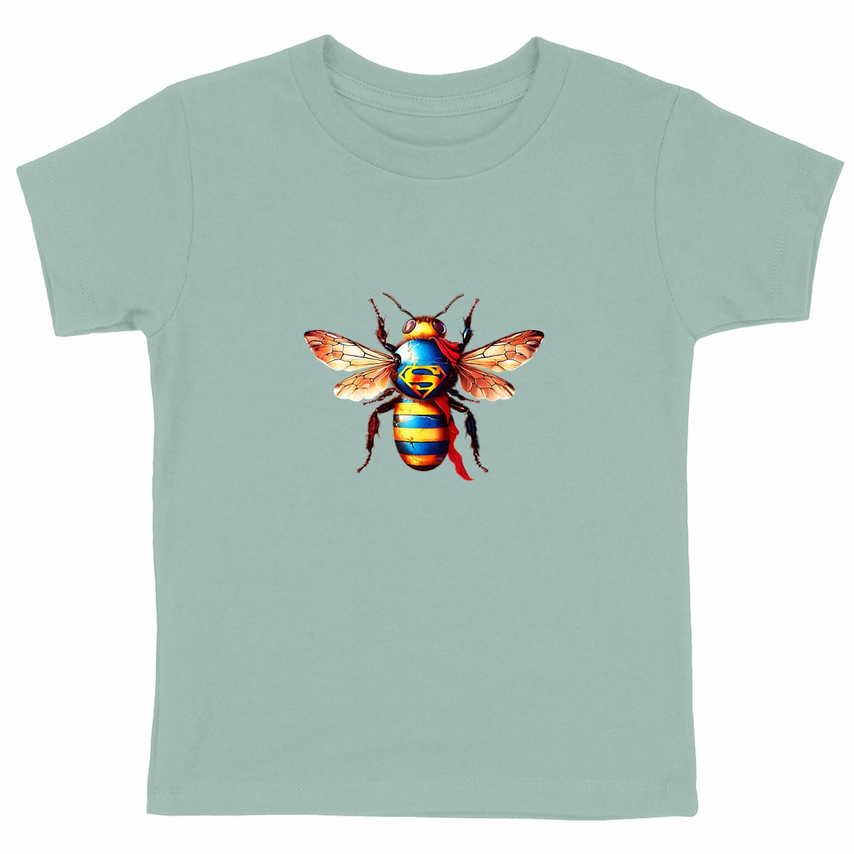 Super Man Bee Front T-shirt Enfant à Col Rond