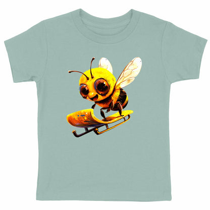 Sledding Bee Front T-shirt Enfant à Col Rond