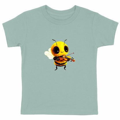 Violin Bee 1 Front T-shirt Enfant à Col Rond