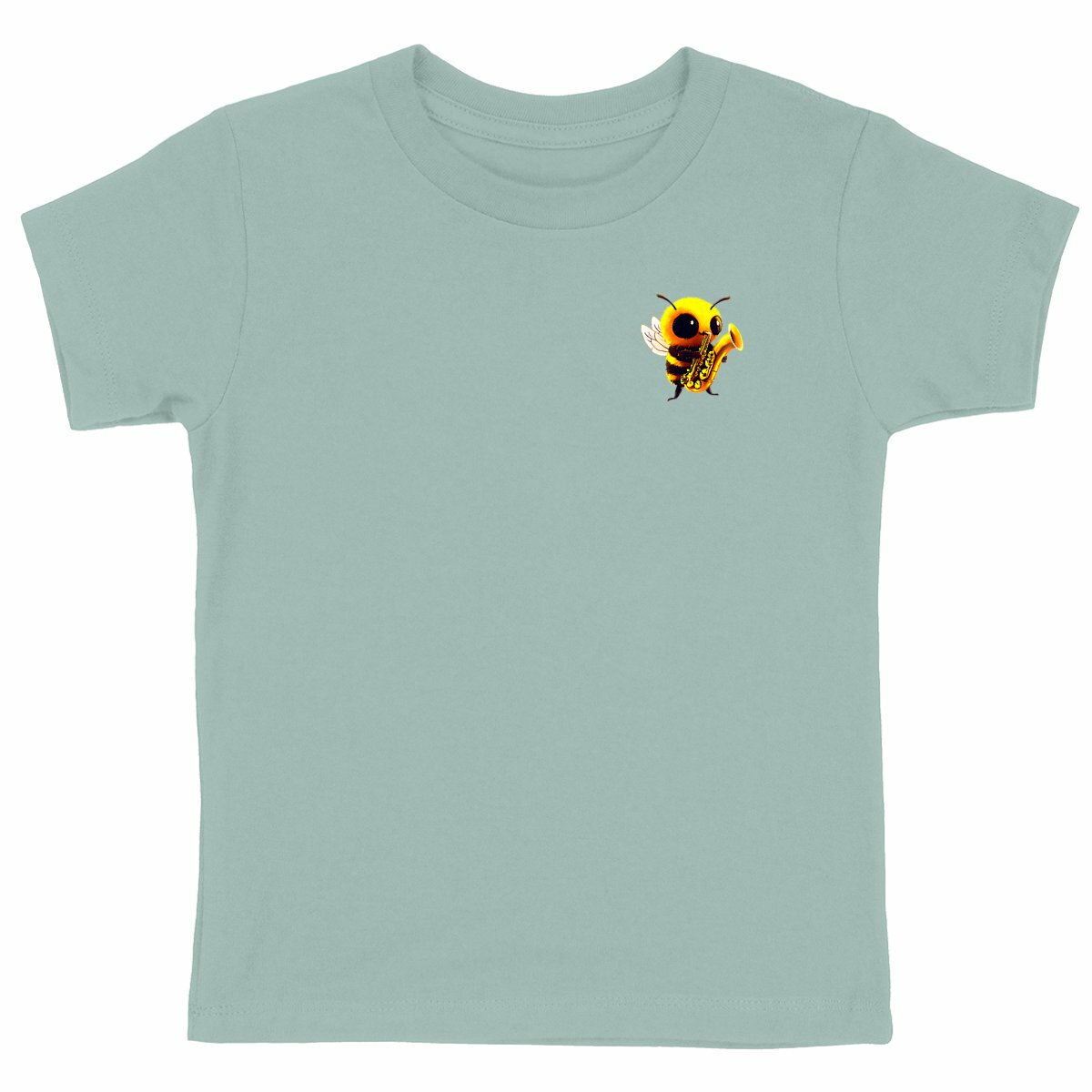 Saxophone Bee 1 Logo T-shirt Enfant à Col Rond