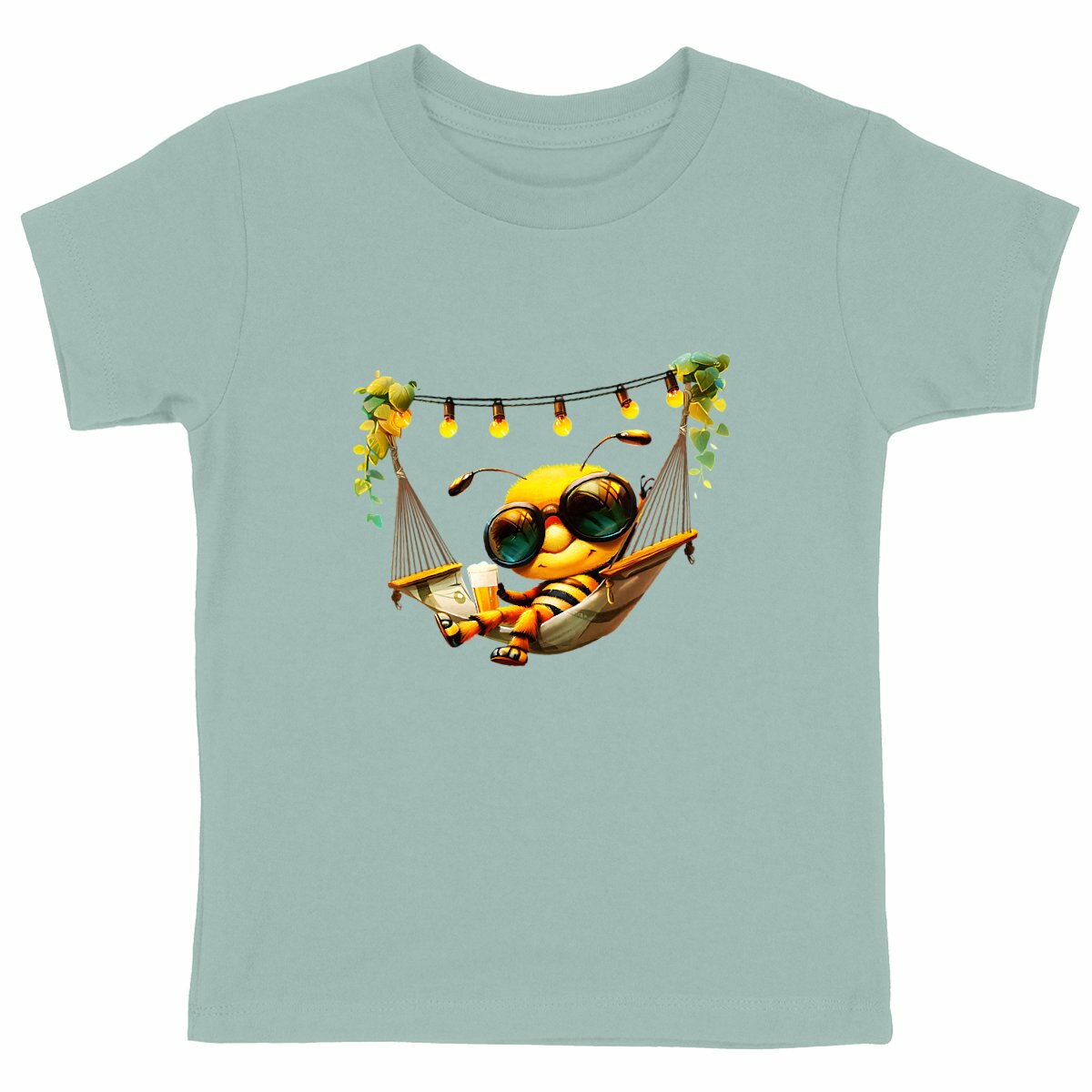 Chilling Out Bee in the Hammock Back T-shirt Enfant à Col Rond