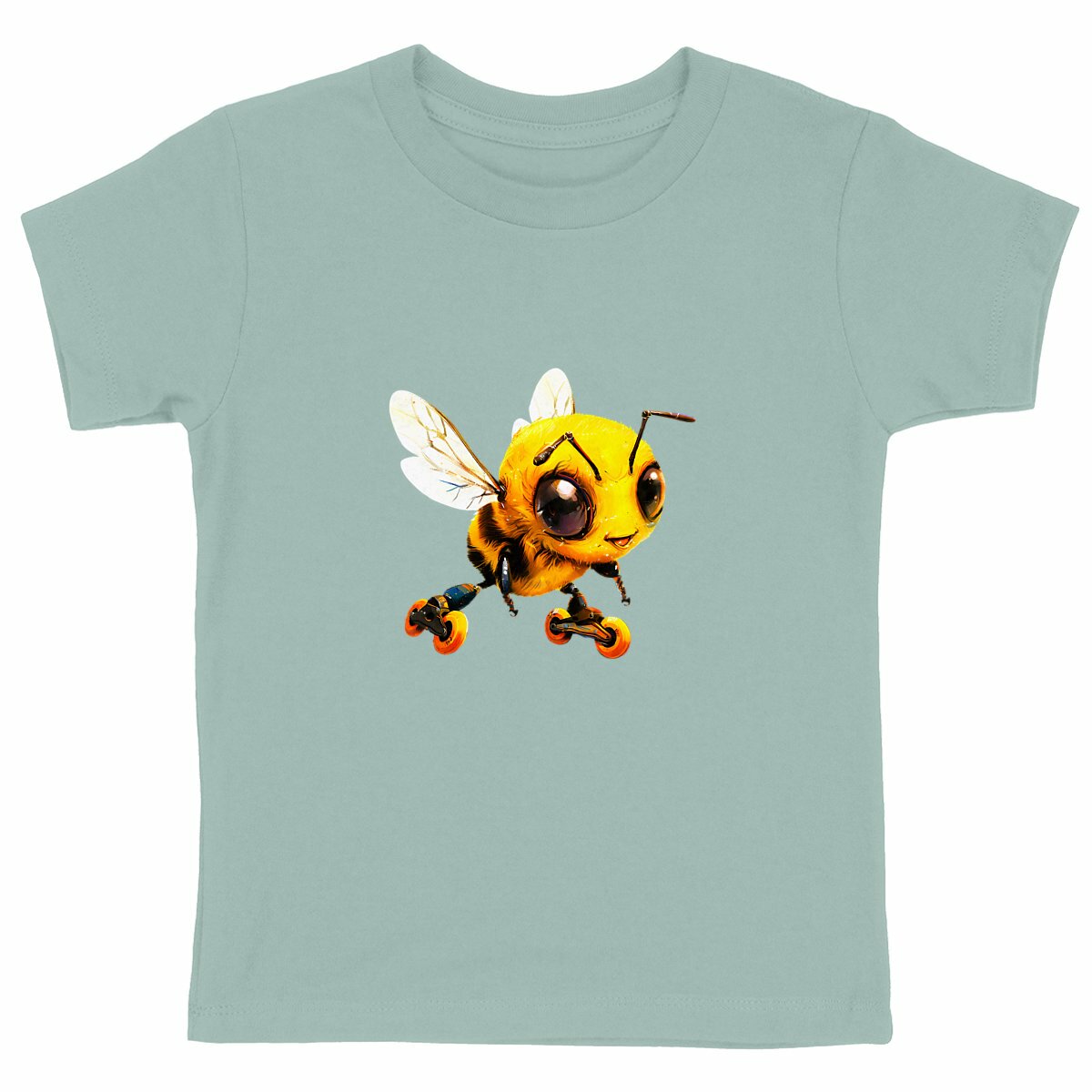 Rollerblading Bee Front T-shirt Enfant à Col Rond